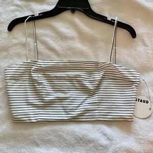 STAUD Monochrome Striped Camisole